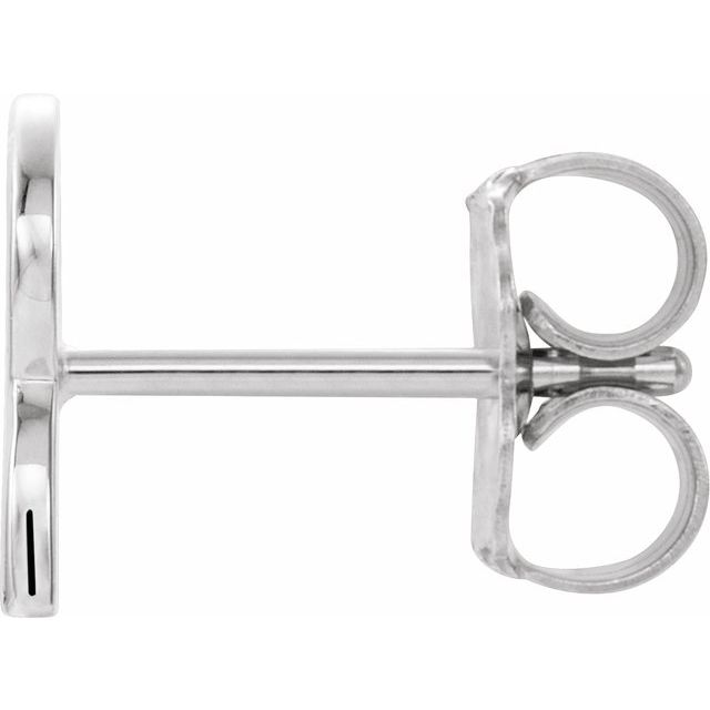Single Initial Earring — 14K White Gold