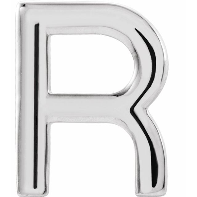 Single Initial Earring — 14K White Gold