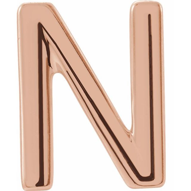 Single Initial Earring — 14K Rose Gold