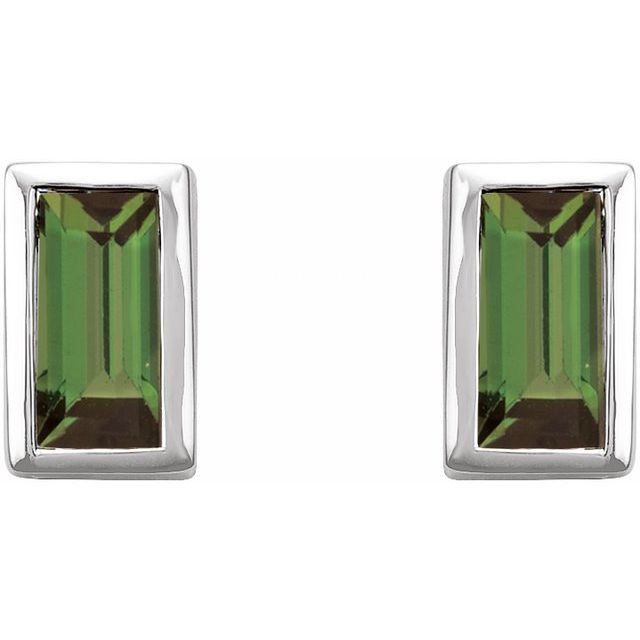 Natural Green Tourmaline | Straight baguette | 4 x 2mm