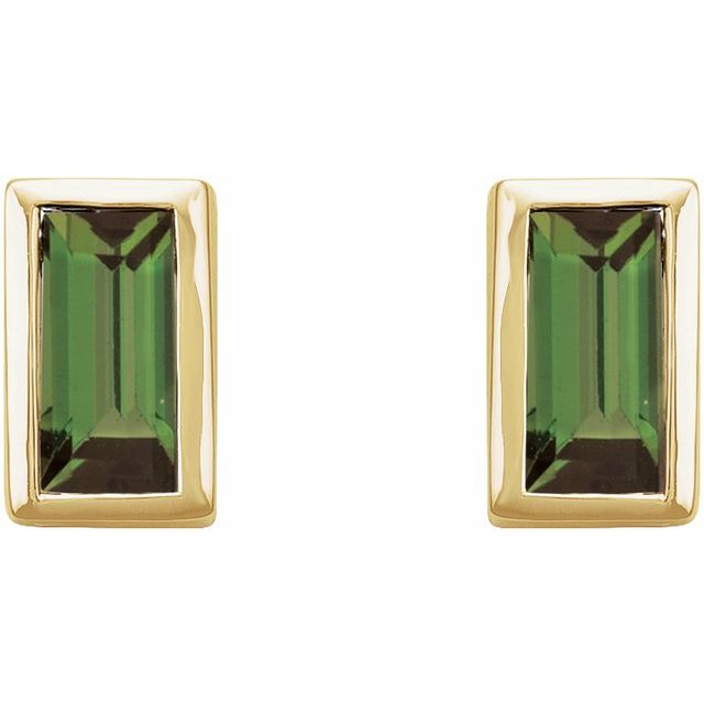 Natural Green Tourmaline | Straight baguette | 4 x 2mm