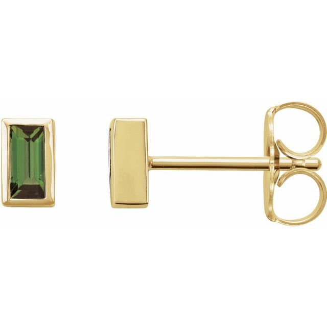 Natural Green Tourmaline | Straight baguette | 4 x 2mm