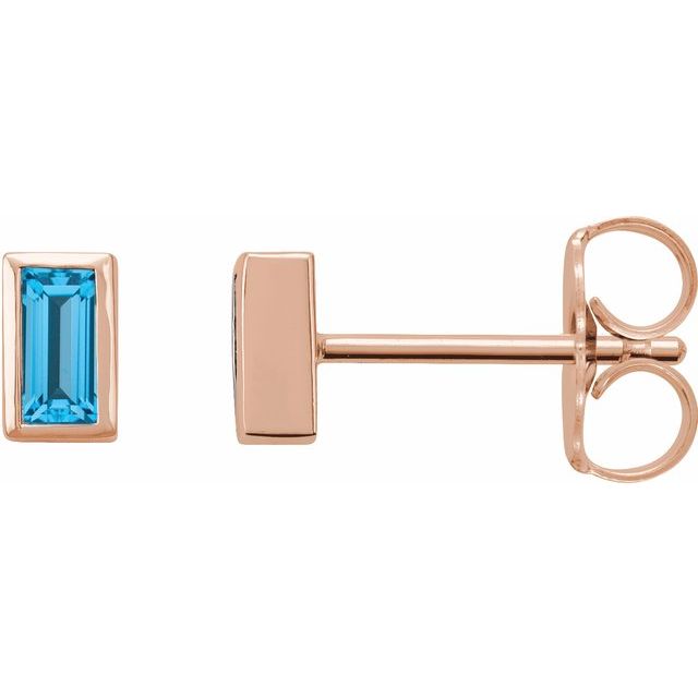 Natural Swiss Blue Topaz | Straight baguette | 4 x 2mm