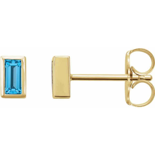 Natural Swiss Blue Topaz | Straight baguette | 4 x 2mm