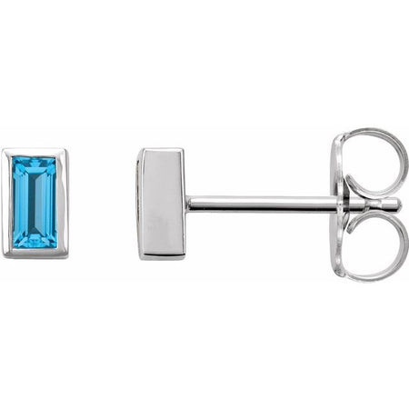 Natural Swiss Blue Topaz | Straight baguette | 4 x 2mm
