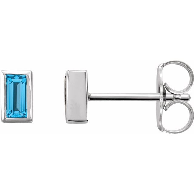Natural Swiss Blue Topaz | Straight baguette | 4 x 2mm