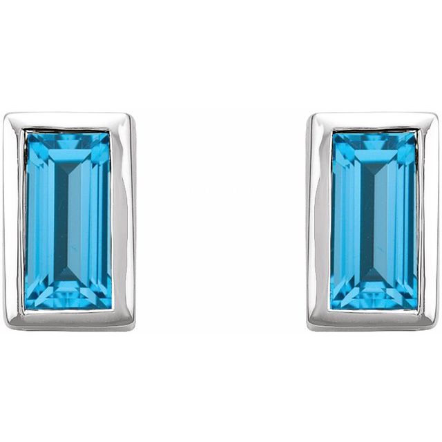 Natural Swiss Blue Topaz | Straight baguette | 4 x 2mm