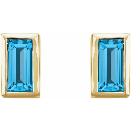 Natural Swiss Blue Topaz | Straight baguette | 4 x 2mm