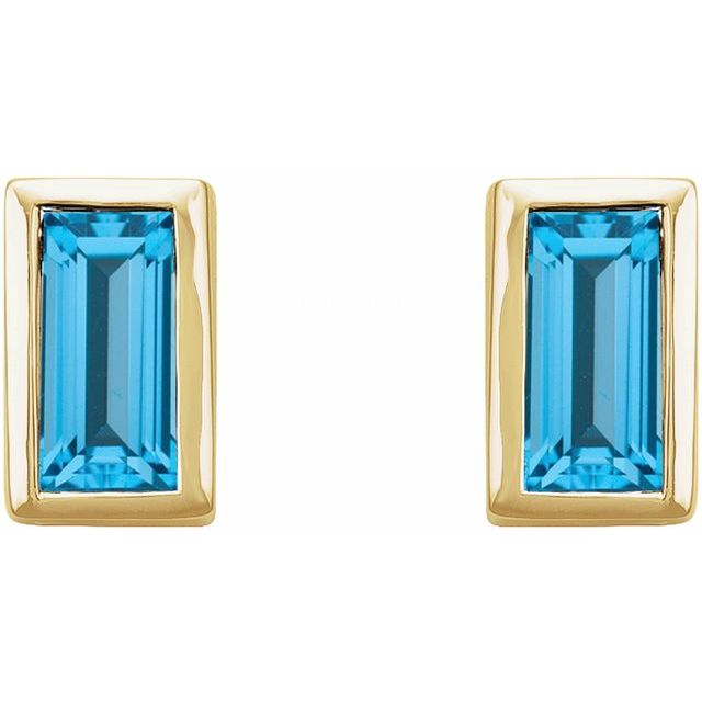Natural Swiss Blue Topaz | Straight baguette | 4 x 2mm
