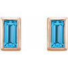 Natural Swiss Blue Topaz | Straight baguette | 4 x 2mm