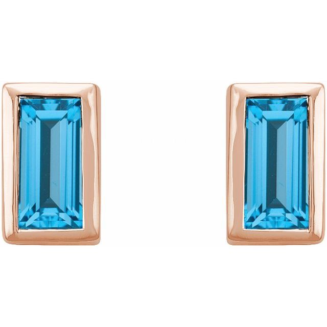 Natural Swiss Blue Topaz | Straight baguette | 4 x 2mm