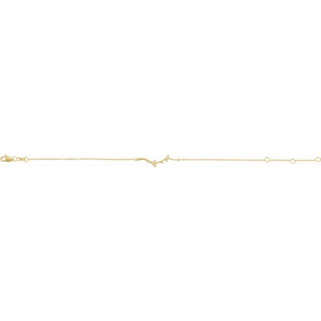 Diamond Twig Bar Bracelet — 14K Yellow Gold