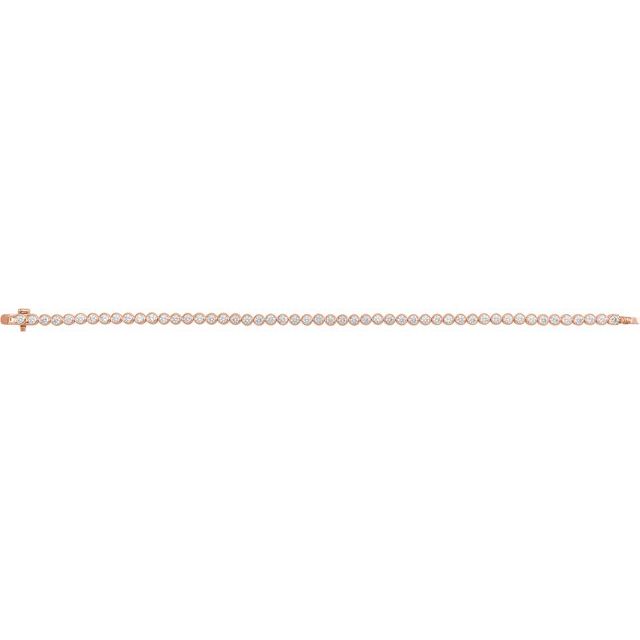 Bezel-Set Lab Diamond Tennis Bracelet — 14K Rose Gold
