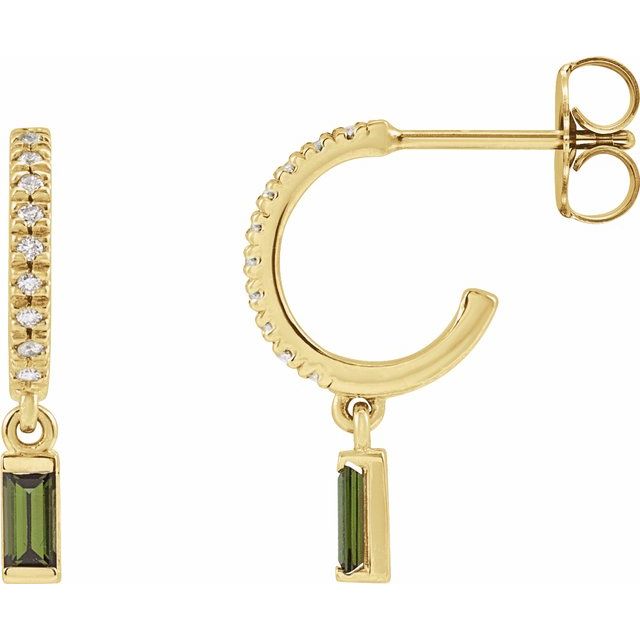 Natural Green Tourmaline | Straight baguette | 4 x 2mm