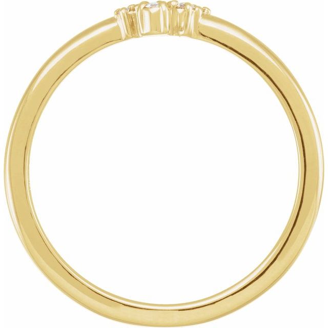 Rose-Cut & Faceted Diamond Cluster Stackable Ring — 14K Yellow Gold