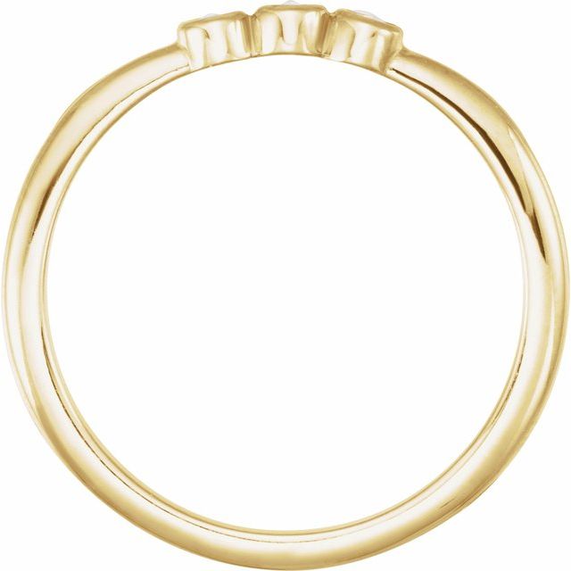 Three-Stone Bezel Set Rose-Cut Stackable Diamond Ring — 14K Yellow Gold