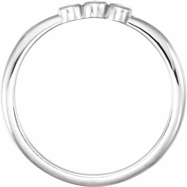 Three-Stone Bezel Set Rose-Cut Stackable Diamond Ring — Platinum
