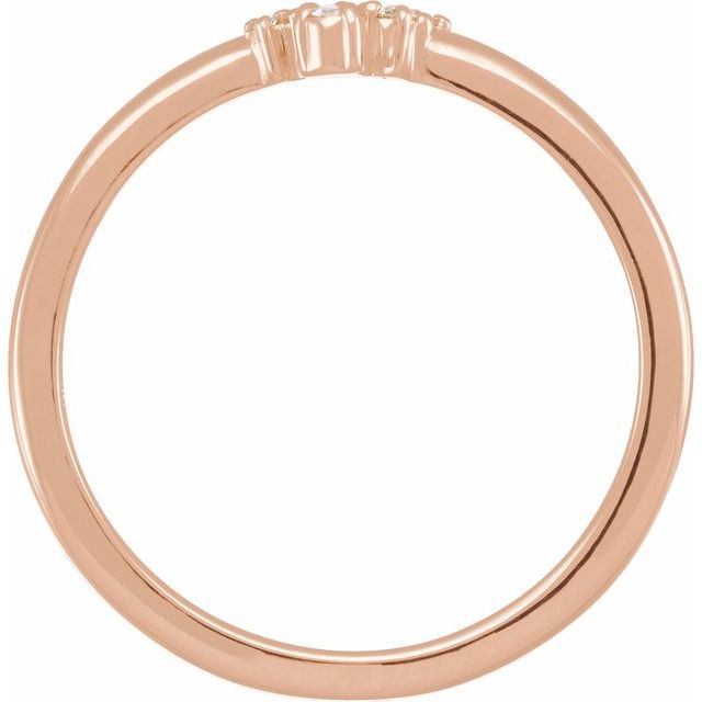Rose-Cut & Faceted Diamond Cluster Stackable Ring — 14K Rose Gold