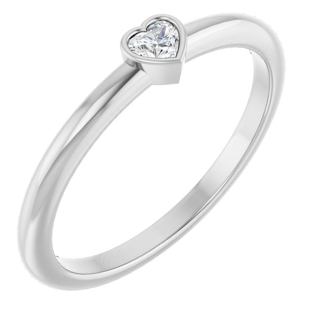 Bezel-Set Natural Diamond Stackable Ring