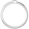 126121 / Ring / Set / 14K White / Natural Diamond / Heart / 2.7 X 3 Mm / Polished / 1/10 Ct Natural Diamond Stackable Ring