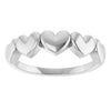 57738 / Ring / Sterling Silver / Polished / Connected Heart Ring
