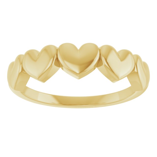 57738 / Ring / 14K Yellow / Polished / Connected Heart Ring
