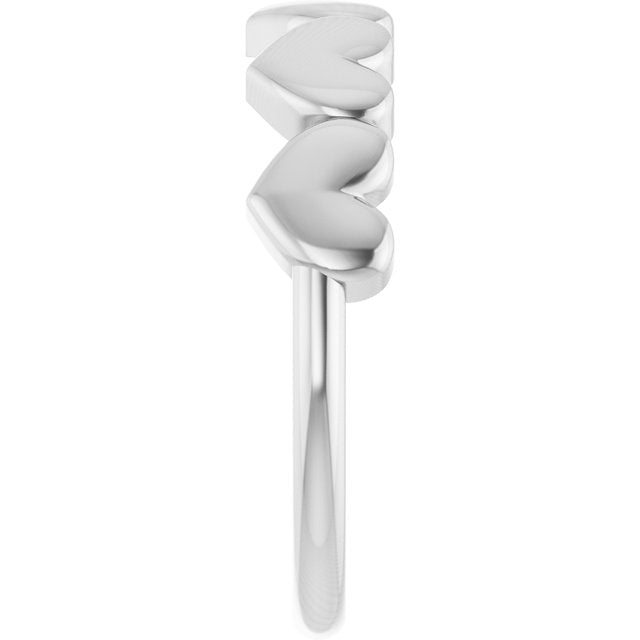 57738 / Ring / Sterling Silver / Polished / Connected Heart Ring