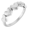 57738 / Ring / Sterling Silver / Polished / Connected Heart Ring