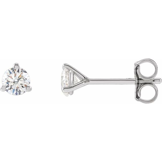 Round 3-Prong Cocktail-Style Lab-Grown Diamond Stud Earrings