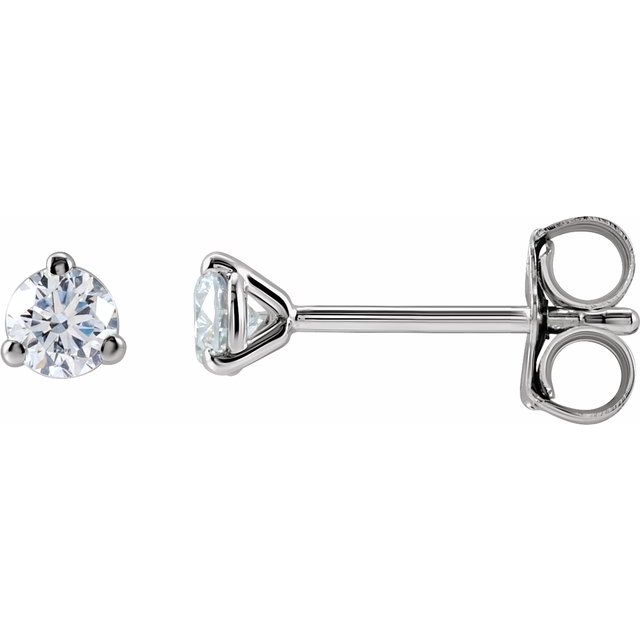 Round 3-Prong Cocktail-Style Lab-Grown Diamond Stud Earrings