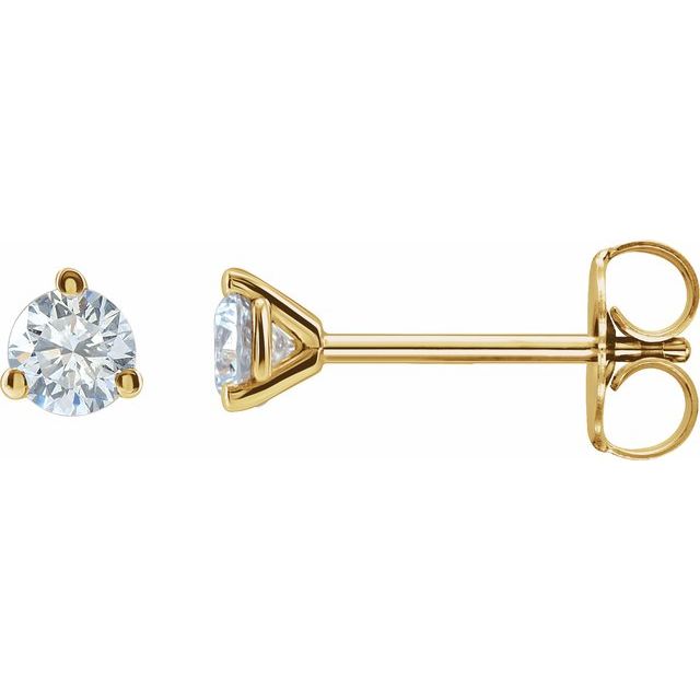 Round 3-Prong Cocktail-Style Lab-Grown Diamond Stud Earrings