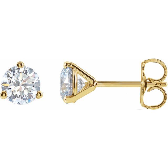 Round 3-Prong Cocktail-Style Lab-Grown Diamond Stud Earrings
