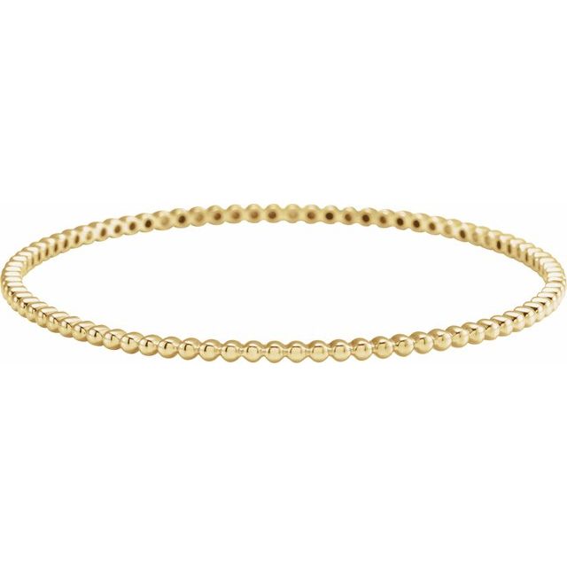 Beaded Ball Stackable Bangle — 14K Yellow Gold