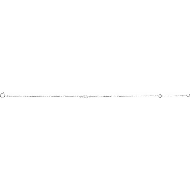 Marquise Lab Diamond Station Bracelet — Sterling Silver