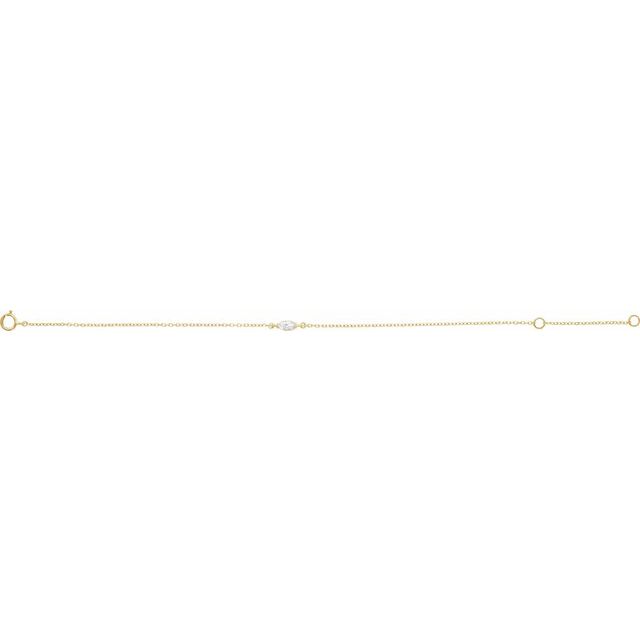 Marquise Lab Diamond Station Bracelet — 14K Yellow Gold Vermeil